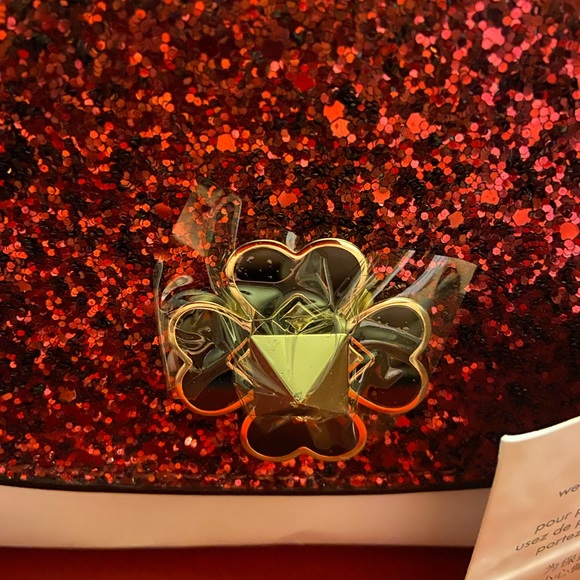 NWT Kate Spade ♠️ Red Odette Glitter Mini Top Handle Crossbody with Card Holder - Picture 3 of 9